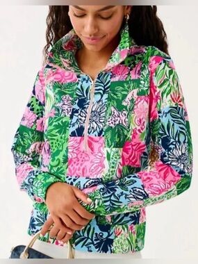 NWT Lilly Pulitzer Eleni UPF 50+ Pullover - Multi Party Punch Sz Small